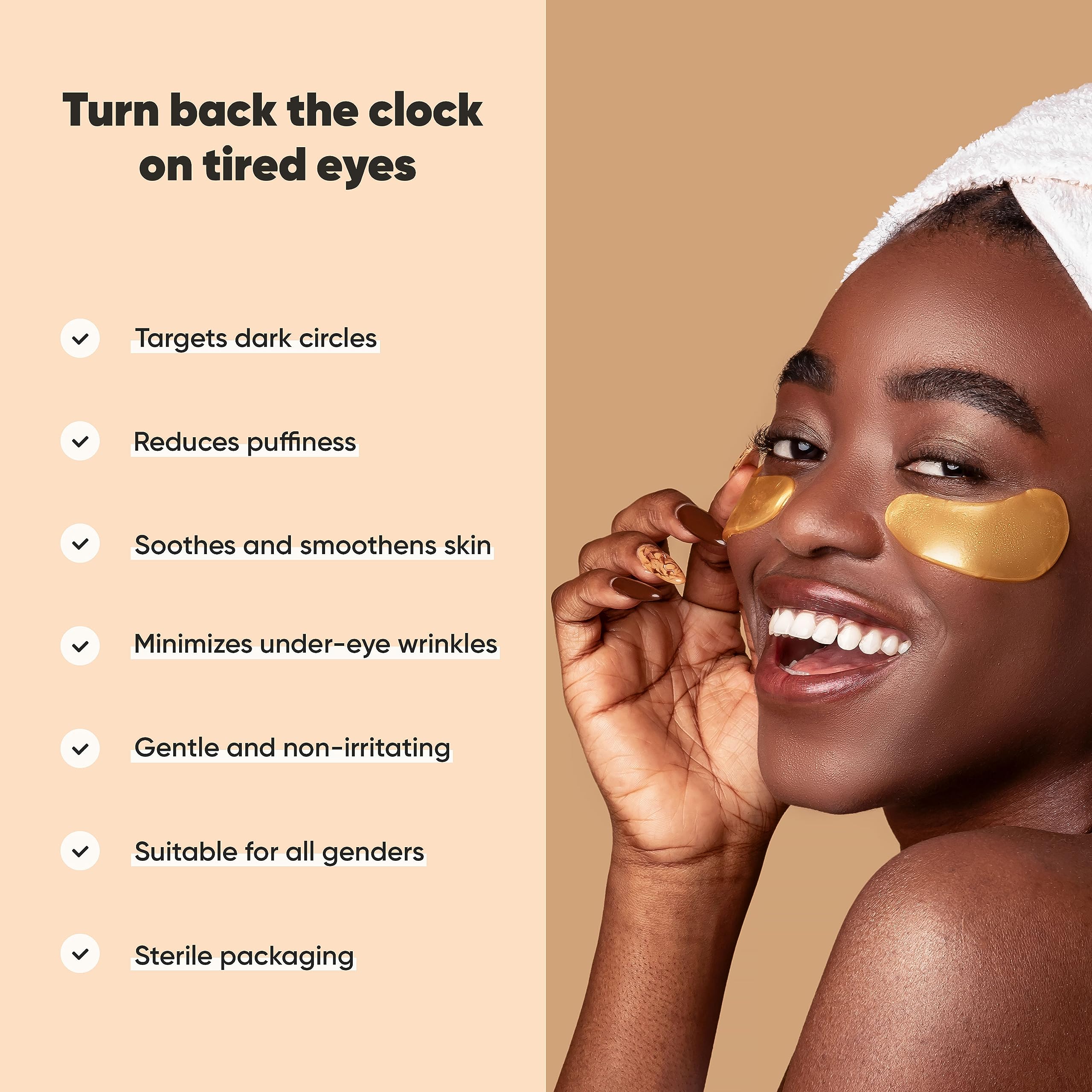 LE GUSHE Under Eye Patches (20 Pairs) 24K Gold Eye Mask - Anti-Aging, Hyaluronic Acid & Collagen Eye Treatment To Reduce Dark Circles, Puffy Eyes & Wrinkles - Transforms Tired Eyes