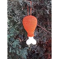 Chicken Leg Crochet Christmas Tree Ornament Holiday Handing Decorations Handmade in Ukraine