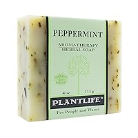 Plantlife Peppermint Bar Soap - Moisturizing and Soothing Soap for Your Skin - Hand Crafted Using Plant-Based Ingredients - Made in California 4oz Bar
