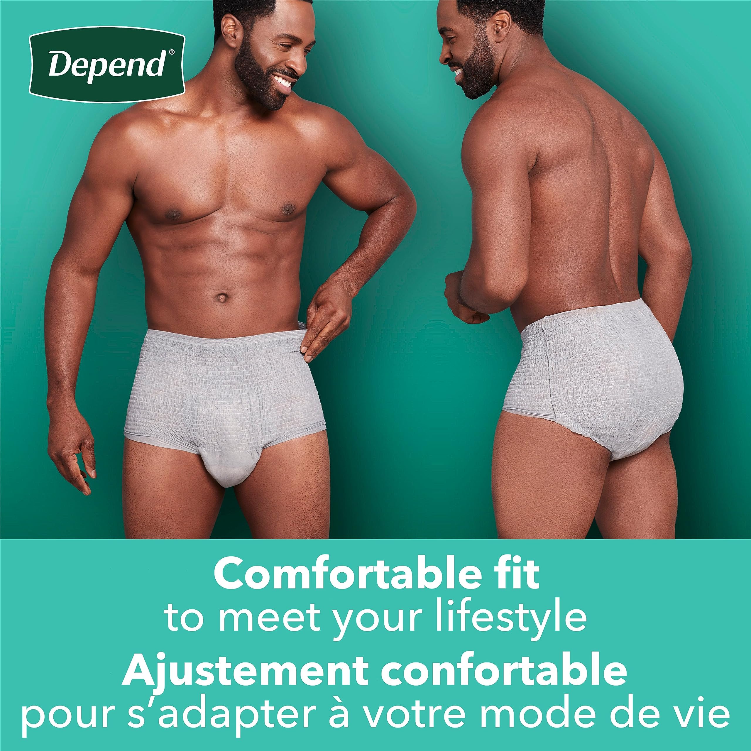 Depend Fresh Protection Adult Incontinence Underwear for Men (Formerly Depend Fit-Flex), Disposable, Maximum, Small/Medium, Grey, 80 Count, Packaging May Vary