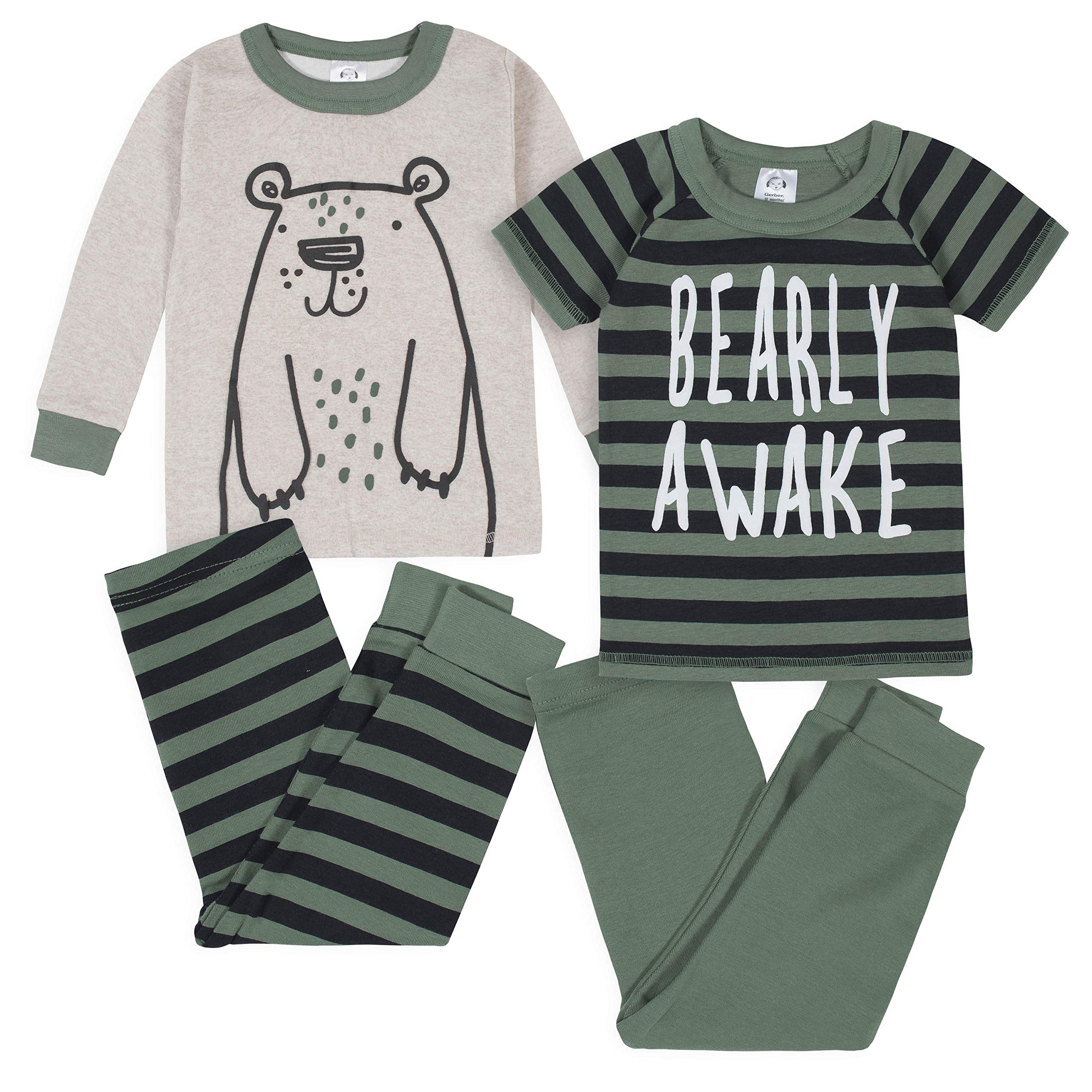 Gerber Baby Boys Toddler Snug Fit 4-Piece Pajama Set
