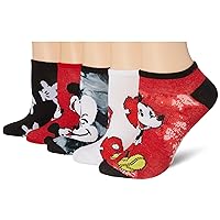 Disney Women's Mickey Mouse 5 Pack No Show Socks