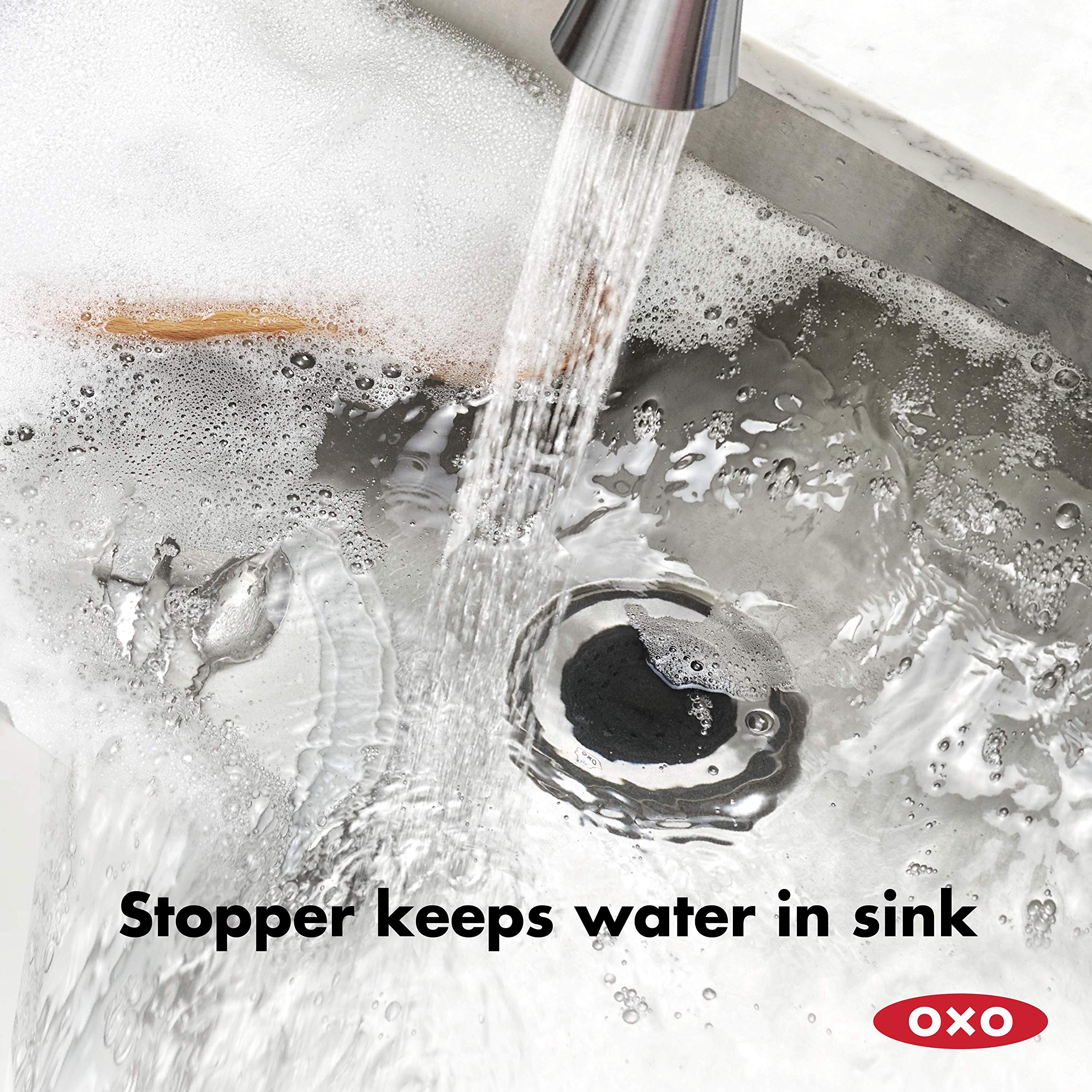 OXO Good Grips 2-in-1 Sink Strainer Stopper & Good Grips Shower Stall Drain Protector, Stainless