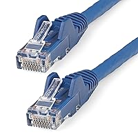 StarTech.com 30ft (9m) CAT6 Ethernet Cable - LSZH (Low Smoke Zero Halogen) - 10 Gigabit 650MHz 100W PoE RJ45 UTP Network Patch Cord Snagless w/Strain Relief - Blue CAT 6, ETL Verified (N6LPATCH30BL)