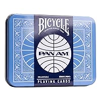 Bicycle Pan Am Air Playing Cards 2 Pack with Travel Tin - Premium Poker Size Decks for Card Games - Classic Pan Am Design