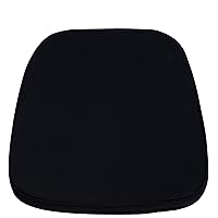 Flash Furniture Chiavari Chair Cushion with Washable Cover, Hook & Loop Fasteners, For Ballroom and Kitchen Chairs, Set of 22, Black