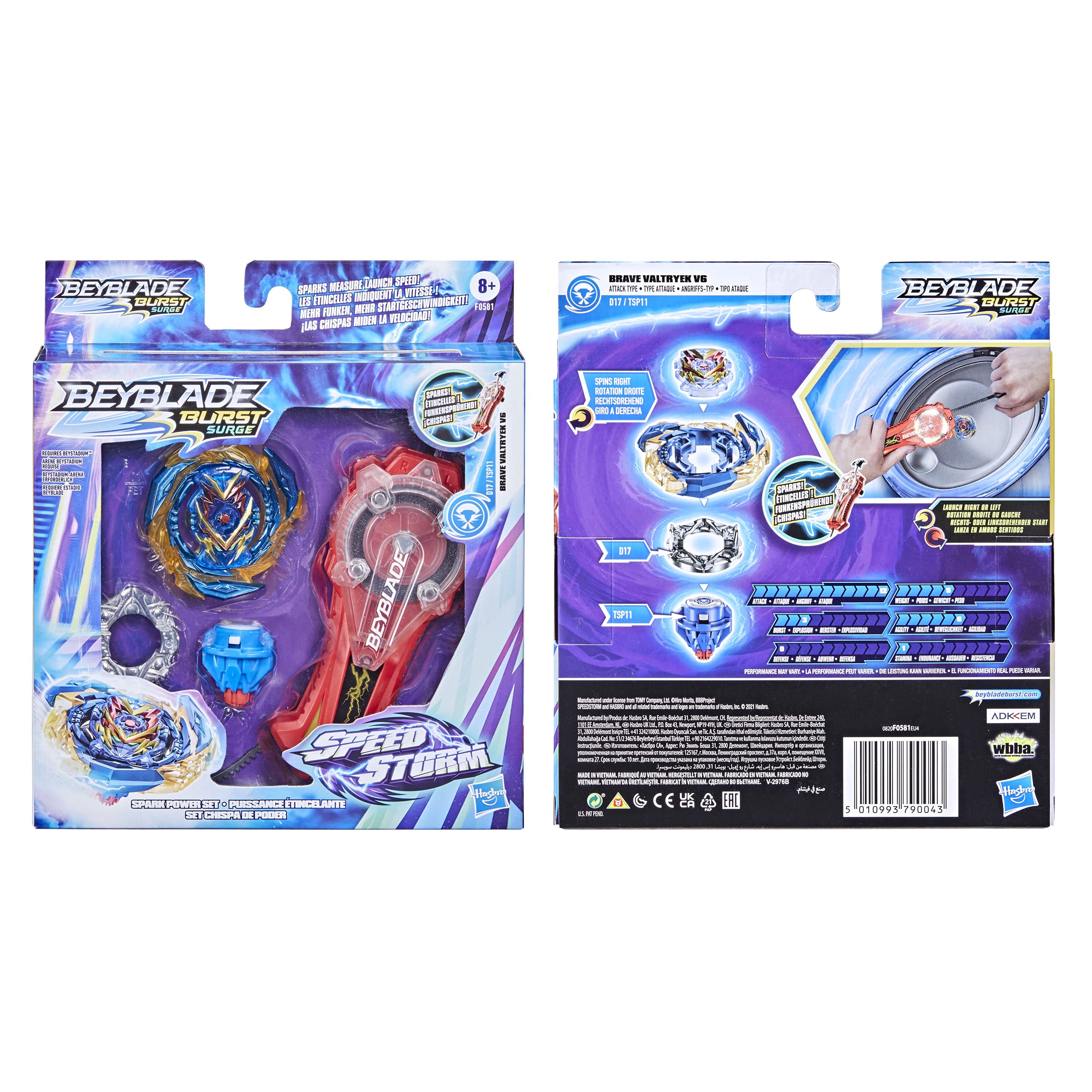 BEYBLADE Burst Surge Speedstorm Spark Power Set - Battle Game Set with Sparking Launcher and Right-Spin Battling Top Toy, Red