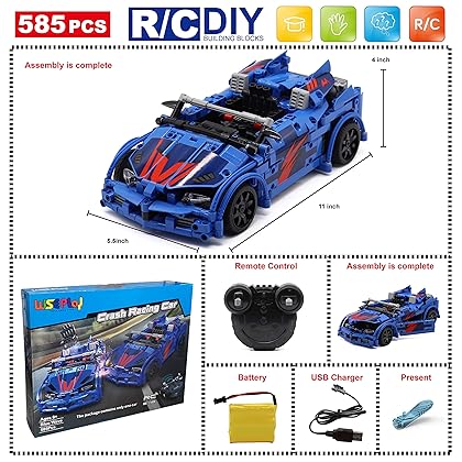 WISEPLAY Build Your Own RC Car Kit for Kids and Adults | 585pcs RC Car Kits to Build | STEM Building Toys for Boys & Girls Age 8-12 | Model Car Kits to Build for Kids 9-12 and Adults