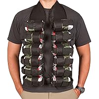 12-Pack Beer Drinking Vest By EZ Drinker (Black and Camo), Large