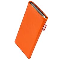 Beat Orange Custom Tailored Sleeve for Boox Palma | Made in Germany | Fine Nappa Leather Pouch case Cover with Microfibre Lining for Display Cleaning