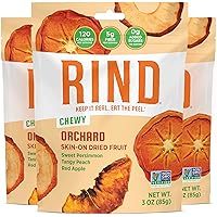 RIND Snacks | Orchard Blend | Persimmons, Apples & Peaches | Dried Fruit Superfood | Chewy Snack | All Natural | Fiber Rich | Vitamins A, C, & E | Gluten Free | Vegan | Fruit Snacks | 3 oz | 3 Pk
