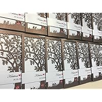 Metallic Wedding Invitation Old Tree Invitation Design Wedding Cards Red Heart Invitation - Pack of 50 (Covers Only)