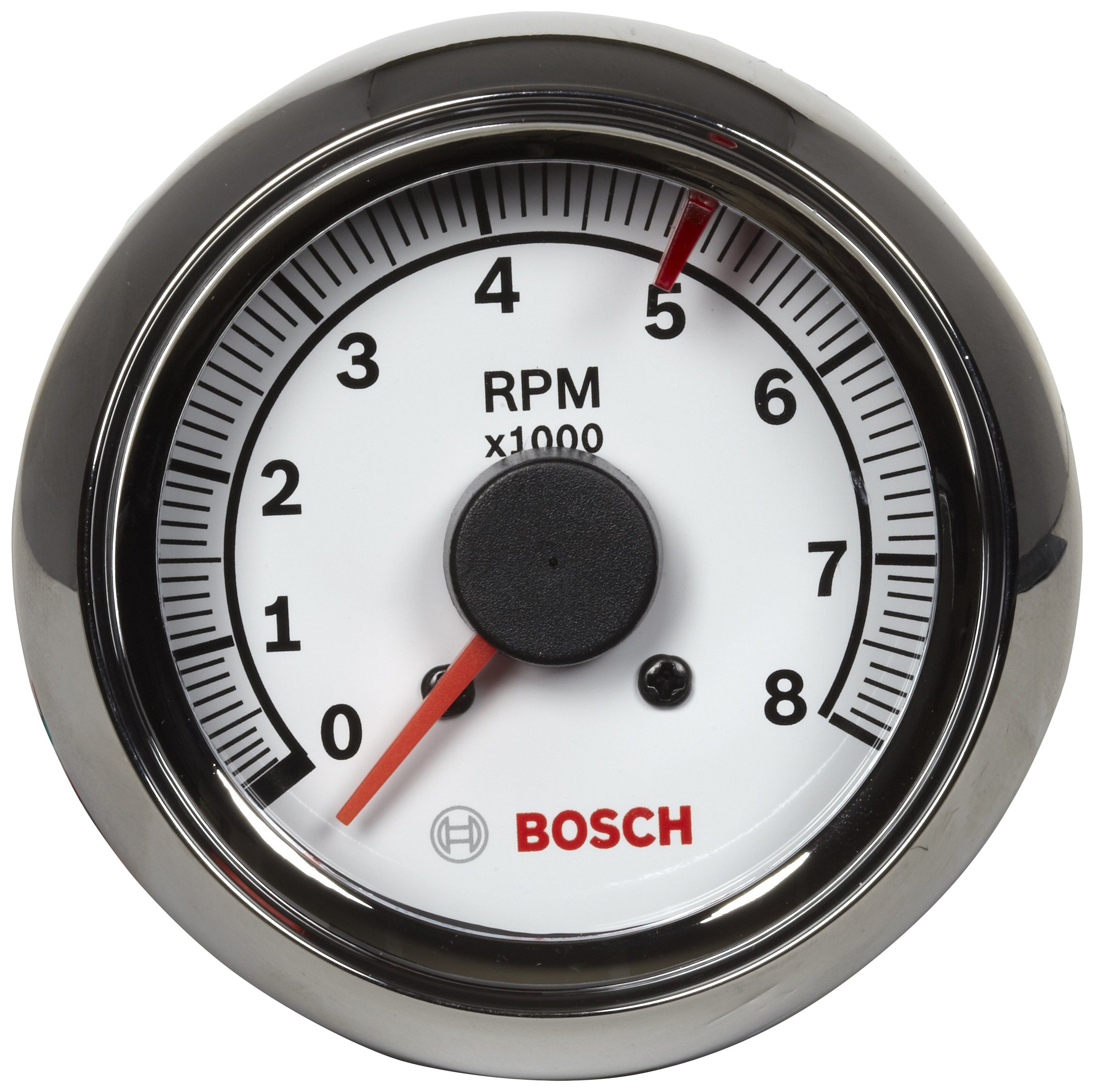 Actron SP0F000027 Bosch Sport II 2-5/8" Tachometer (White Dial Face, Chrome Bezel)