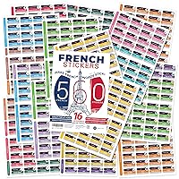 560 French/English Vocabulary Word Sticker Labels – Educational Language Learning Resource for Memory & Sight – Fun for Around The House Game Play - Kids, Grade School, Classroom or Homeschool