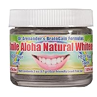 Gum Disease Help While You Whiten - Activated Charcoal Teeth Whitening Powder - Safe & Healthy - Use Daily - Organic - Helps: Reduce Gum Recession, Plaque, Inflammation - Smile Aloha Whitener