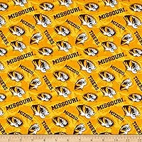 NCAA Missouri Tigers Tone on Tone Cotton, Quilting Fabric by the Yard