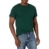 Hanes mens BeefyT 100% Cotton TShirt with Pocket(5190)-Deep Forest-3XL