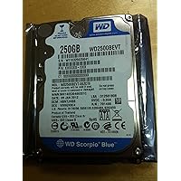 Western Digital 250 GB Scorpio Blue SATA 3 Gb/s 5400 RPM 8 MB Cache Bulk/OEM Notebook Hard Drive - WD2500BEVT