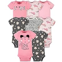 Gerber Baby-Girls 8-Pack Short Sleeve Onesies Bodysuits