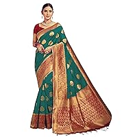 Elina fashion Sarees For Women Banarasi Art Silk Woven Saree l Indian Ethnic Wedding Gift Sari with Unstitched Blouse
