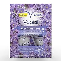 Vagisil Scentsitive Scents On-The-Go Feminine Cleansing Wipes, pH Balanced, Lavender Wildflower, Individually Wrapped, 16 Count (Pack of 1)