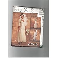 Mccalls 7497 Sewing Pattern for Misses 10, Alicyn Drop Waist Lace or Sheer Overlay Hathered Skirt and Sleeve Option Bridal Gowns Wedding Dress Bridesmaid Dress,