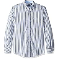 IZOD Men's Button Down Long Sleeve Stretch Performance Stripe Shirt