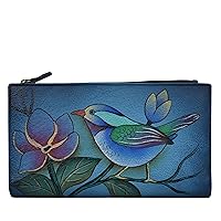 Anna by Anuschka Women Hand Painted Leather Bi-Fold Snap Wallet-Dreamy Blossoms