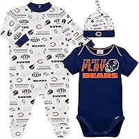 Gerber Unisex Baby NFL Team Footed Sleep and Play and Bodysuit Gift Set
