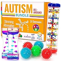 Kids Toys All-Around Sensory Stim Alt Autistic Children Set, ASD Boys Girl Teen Rainmaker Bubbler Balls Special Needs No 1-3 Toddlers Age 3 4 5-7 8-12 Years Old Products Gifts Game