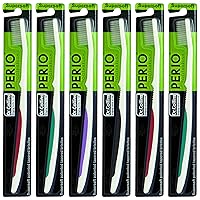 Dr. Collins Perio Toothbrush, (Colors Vary) (Pack of 6)