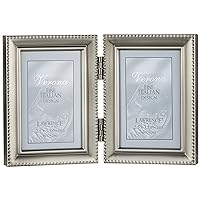 Lawrence Frames Bead Border Design, 2.5x3.5 Double, Pewter