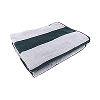Free Embroidered Cabana Terry Cotton Large Beach Towels, Charcoal,Silver