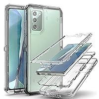 Galaxy Note 20 Case, YmhxcY Drop 3 Layer Durable Cover (No Screen Protector) Solid Rubber Case / 16ft Test Clear Case for Samsung Galaxy Note 20-Crystal Clear