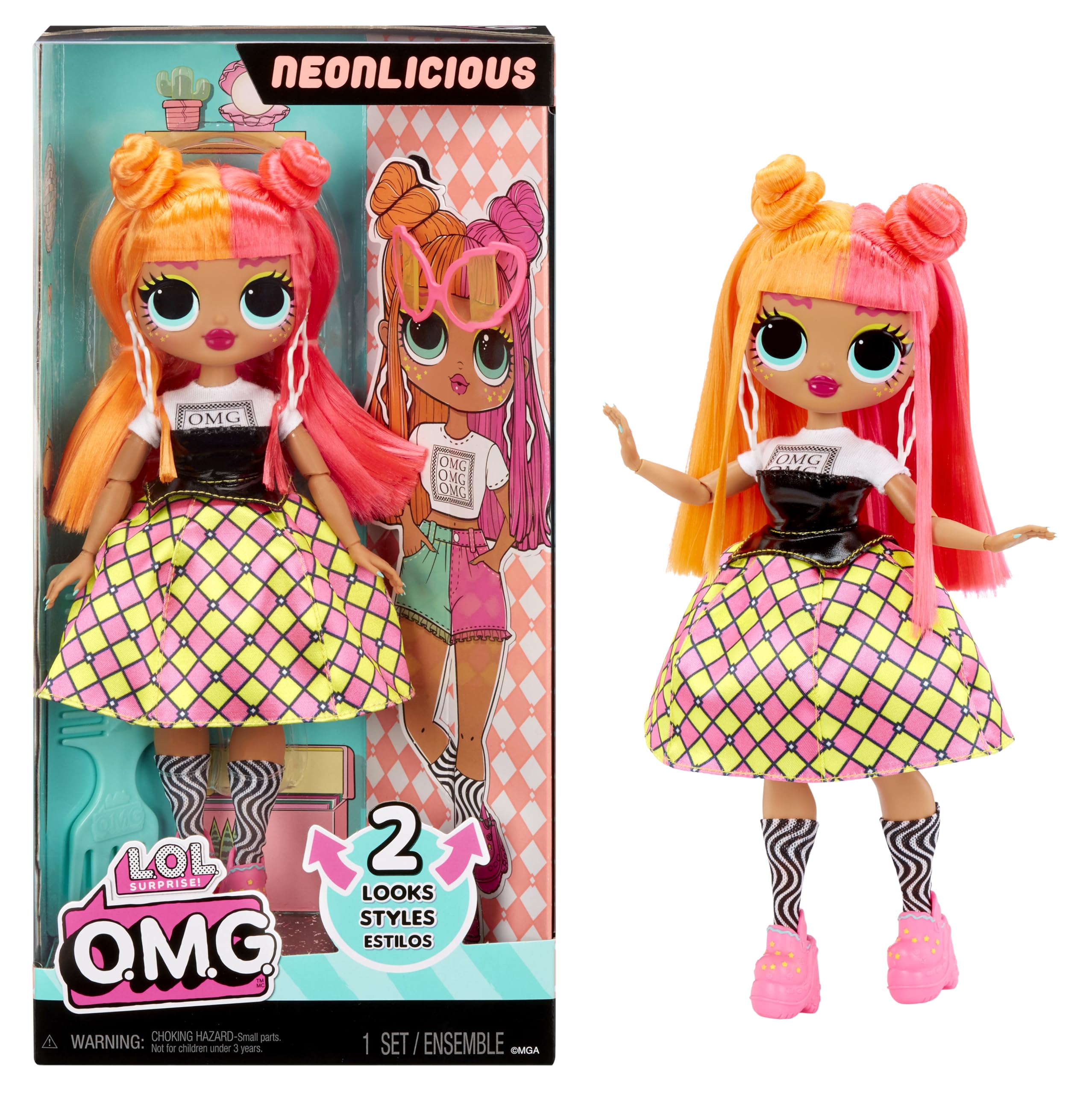 LOL Surprise OMG Neonlicious Fashion Doll with Multiple Surprises Including Transforming Fashions and Fabulous Accessories – Great Gift for Kids Ages 4+