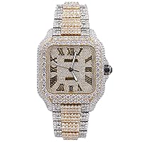 Swiss Automatic Movement Fully Iced Out VVS White Moissanite Hip Hop Studded Luxury Handmade Men's Watch