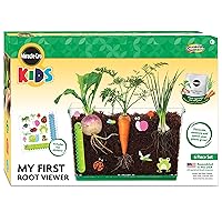 Miracle GRO My First Root Viewer- Decorate & Plant Your Own Garden - Stem Kit for Kids - Soil & Vegetable Seeds Included - Science Educational Teens Kids Gardening Set Age 6+, Multicolor