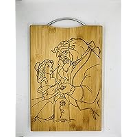 Cartoon Engraved Cutting Boards - Custom Chopping Block with Metal Handle for Kitchen - Bamboo Wood with Laser-Engraved Design - Wedding, Anniversary - 12