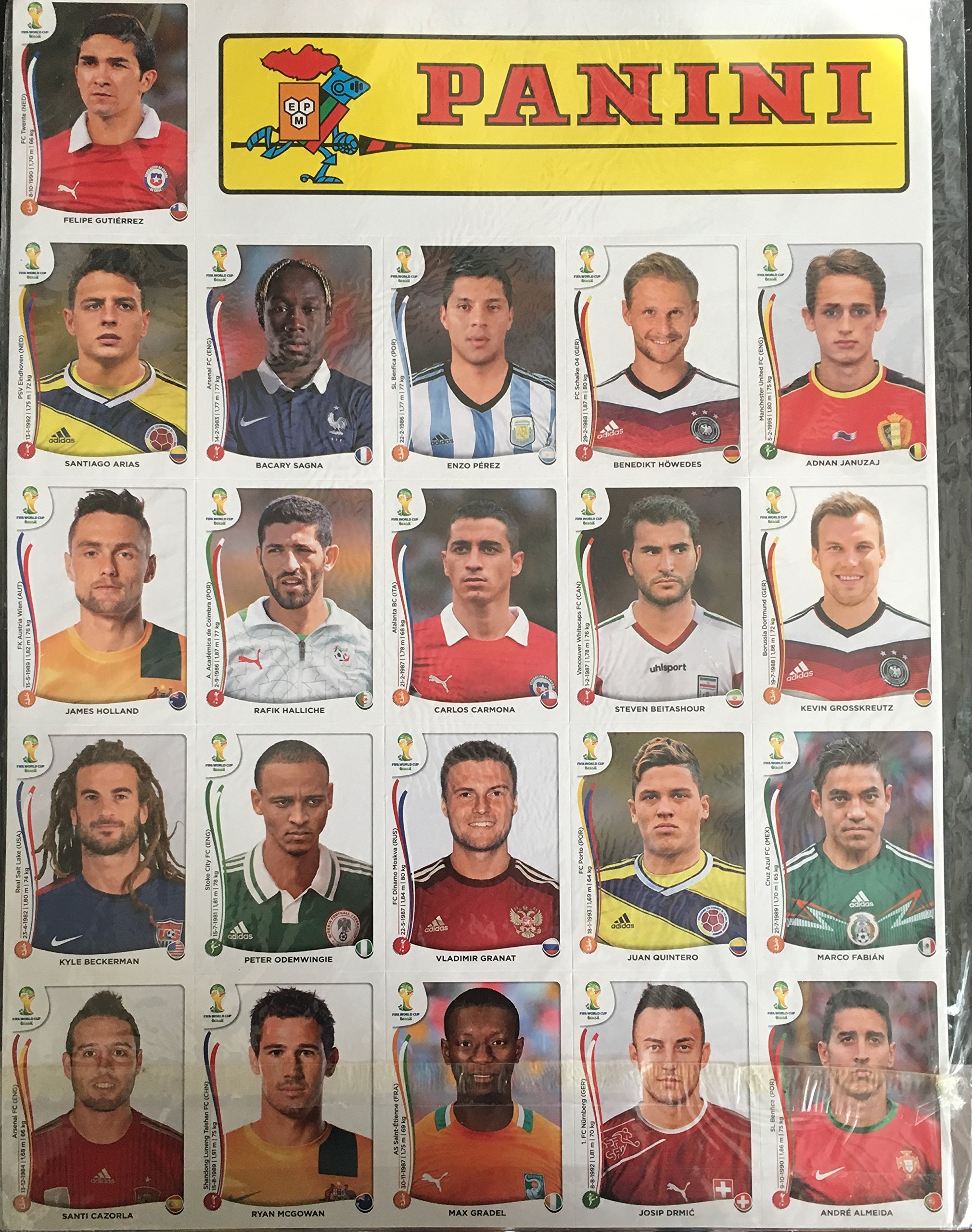 Panini Stickers UPDATE World cup Brazil 2014 71 stickers , complete your collection !!