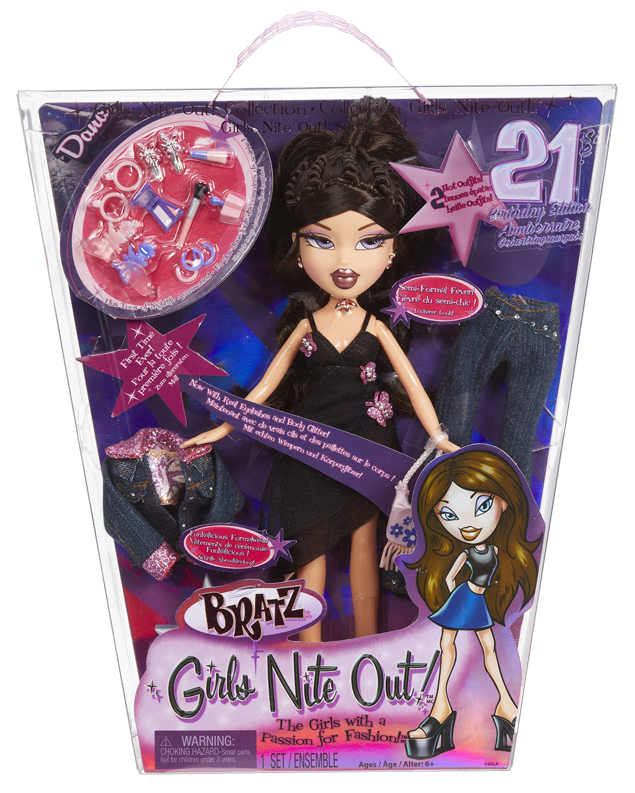 Bratz Girls Nite Out 21st Birthday Edition Fashion Doll Dana, 10 x 2.5 x 11.5 inches,Multicolor