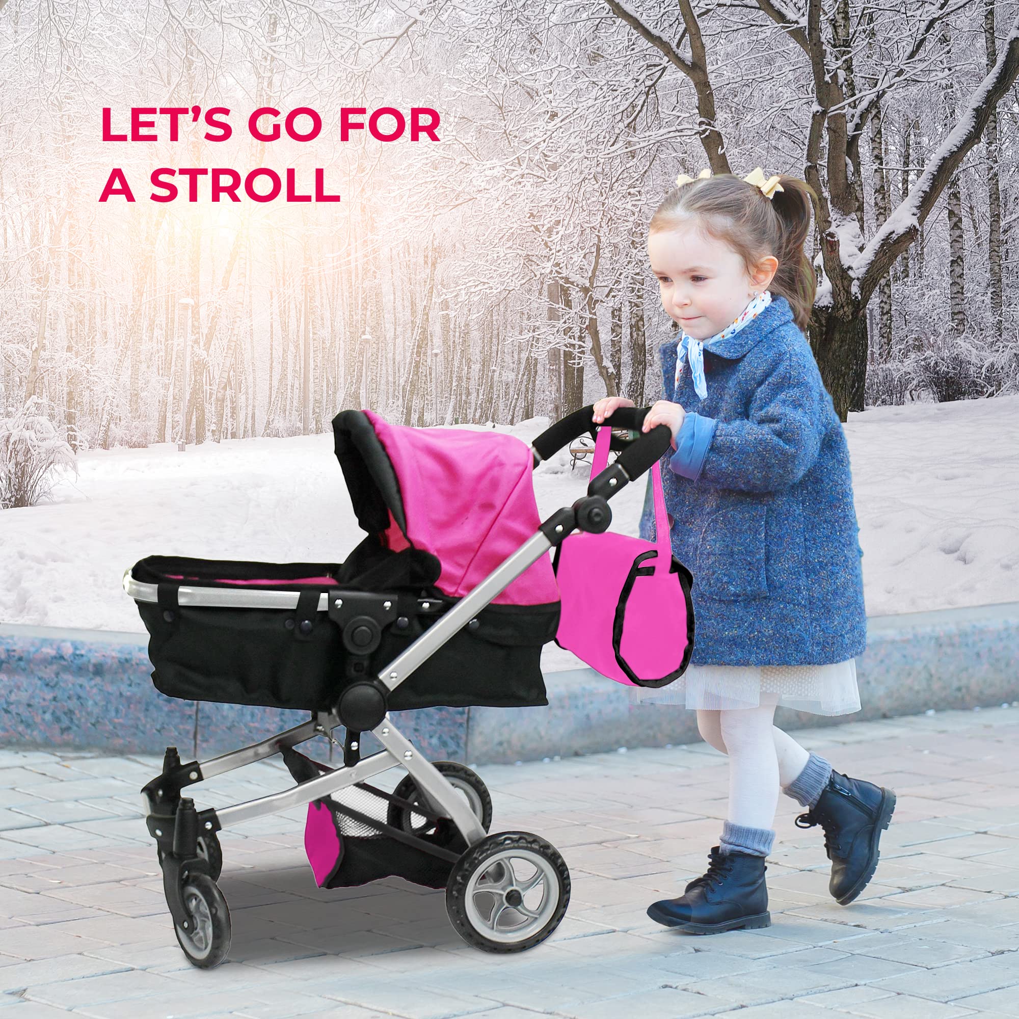 Mommy & me 2 in 1 Deluxe Doll Stroller Extra Tall 32'' HIGH (View All Photos) 9695