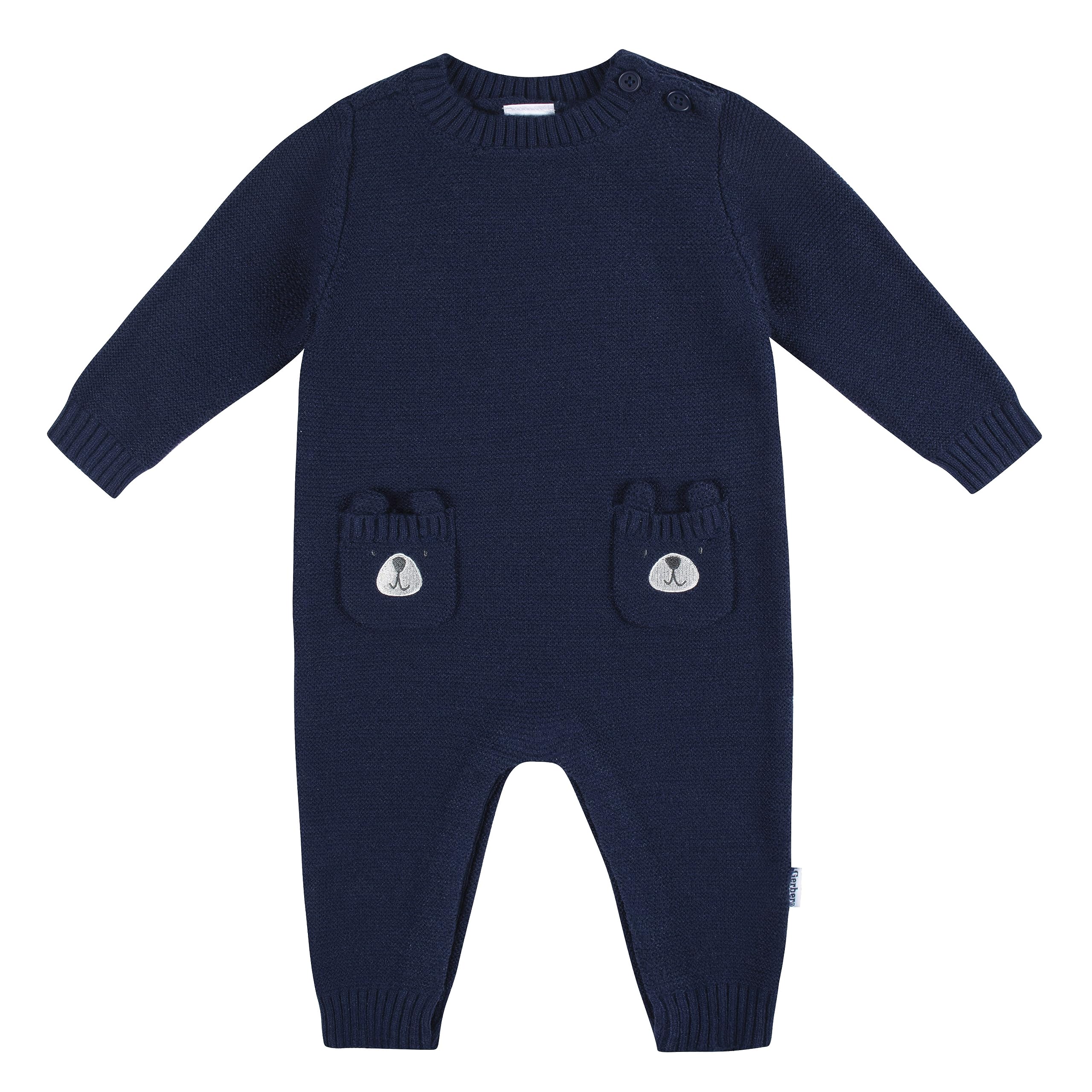 Gerber Baby Boys Sweater Knit Romper Jumpsuit