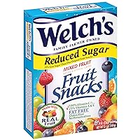 Welchs Reduced Sugar Mixed Fruit Snacks 8 Pouches (2 Pack - 16 Pouches Total)