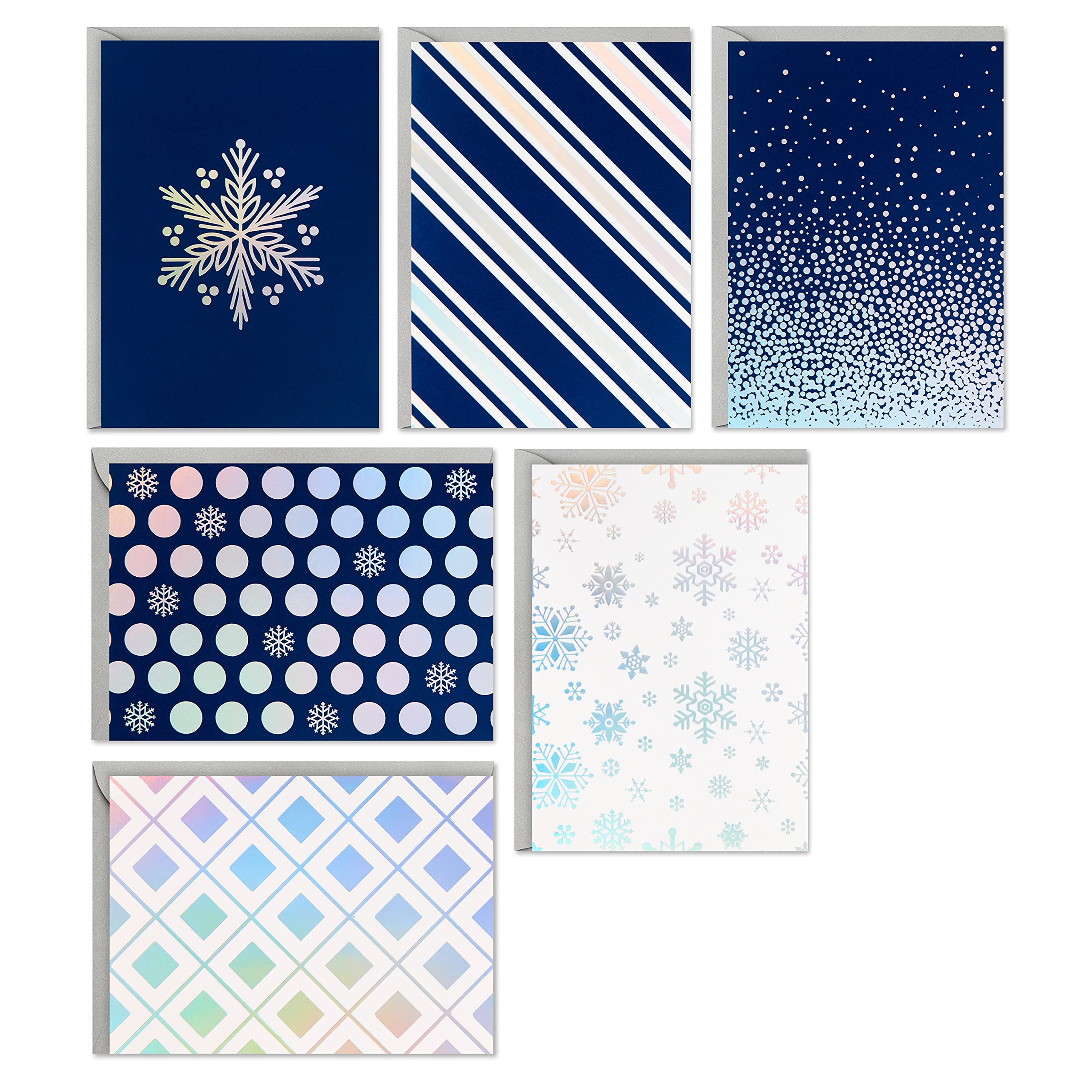 Hallmark Blank Cards, Boxed Holiday Cards Assortment (Snowflakes, 24 Cards and Envelopes),Blue Designs,5CZE1036