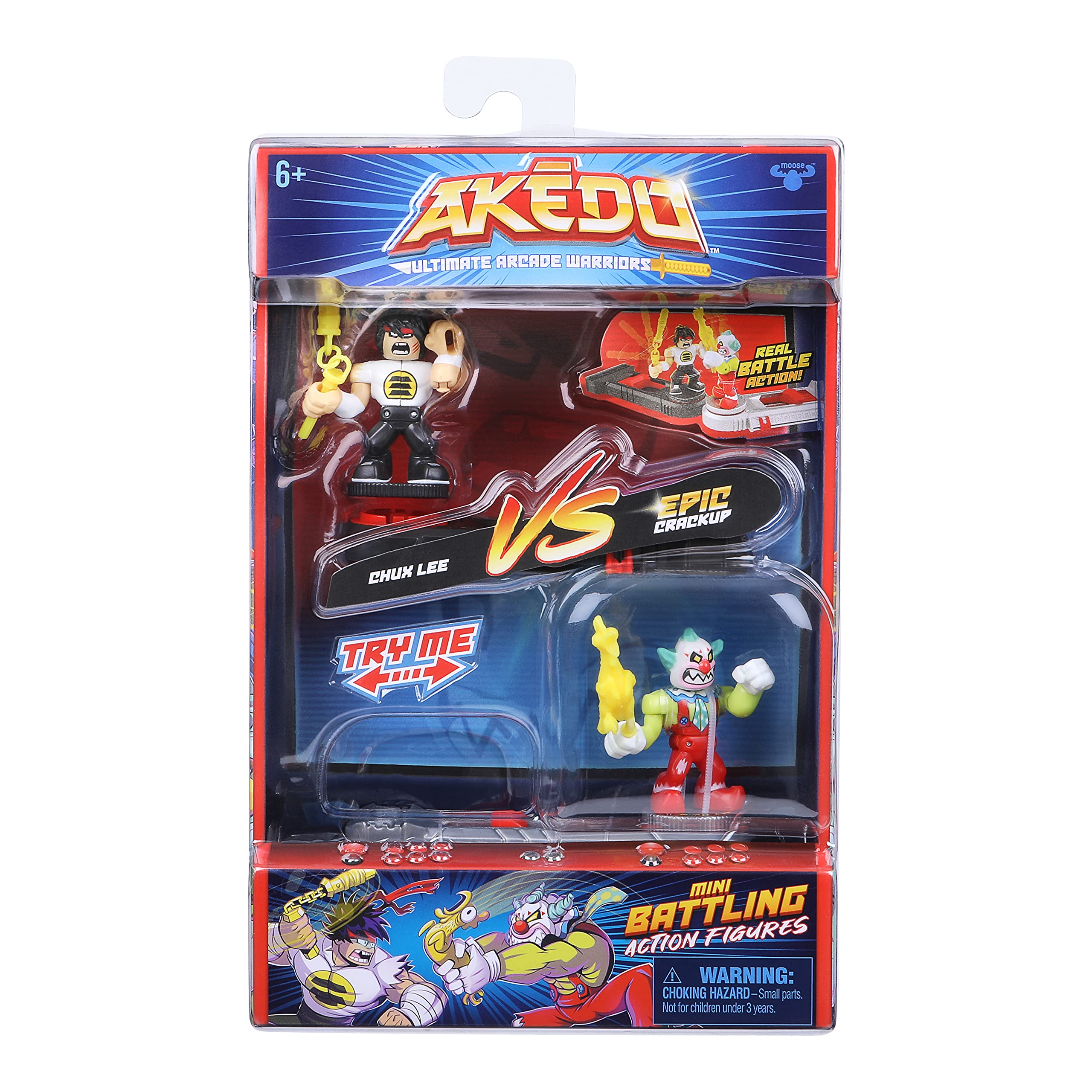 Akedo Ultimate Arcade Warriors Versus Pack - Chux Lee Vs Crackup, Multicolor (14257)