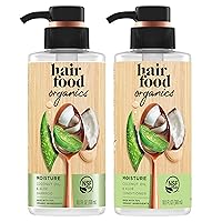 Hair Food Organics Sulfate Free Shampoo and Conditioner Set with Coconut Oil and Aloe, 10.1 Fl Oz Each