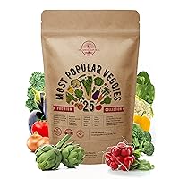 Organo Republic Vegetable Seeds for Planting Vegetables and Fruits - 25 Non-GMO Heirloom Seed Packets for Hydroponic and Outdoor Planting, Semillas de Vegetales para Sembrar