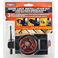 MIBRO 300681 Door Lock and Deadbolt Installation Kit, Made of Carbon Steel and Designed for Wood Doors, Black