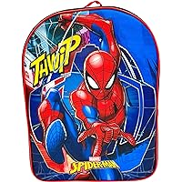 Ruz Spider-Man Kid's Licensed 15 Inch School Bag Backpack (Black-Blue-Red)