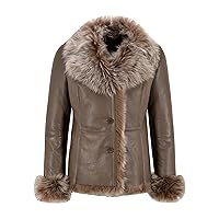 Ladies Spanish Sheepskin Natural Genuine Designer Warm Winters Leather Jacket SC-396